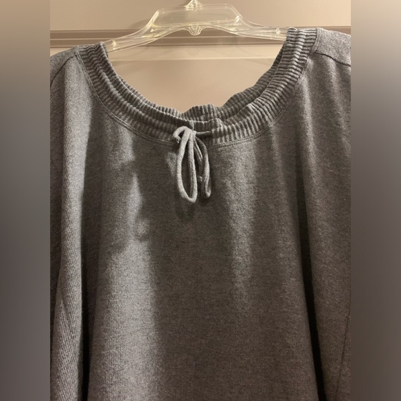 Johnny Was Calme Tunnel Neck Drawstring Crop Sweater in Grey size Small NWT - Picture 5 of 14